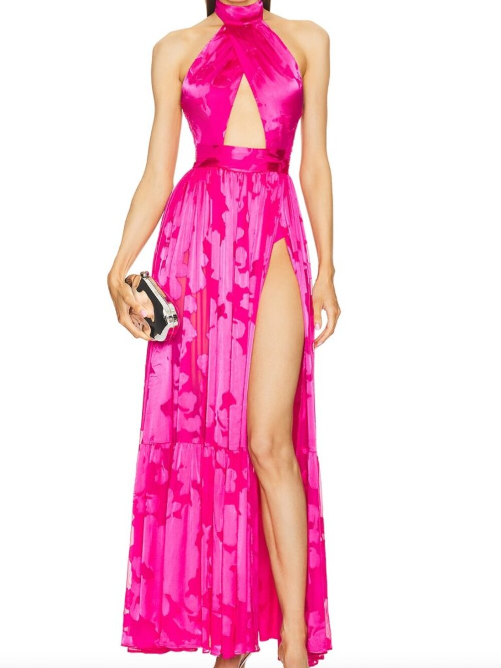 Michael Costello x REVOLVE Carolina Gown Pink Floral Sheer